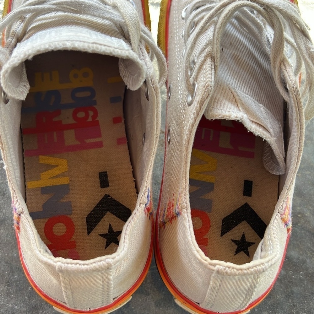 Converse Chuck Taylor All Star Low Top Rainbow Platform Sneaker Summer 5.5 - Picture 8 of 11
